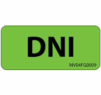 Label Paper Removable DNI, 1" Core, 2 1/4" x 1". By P D Healthcare