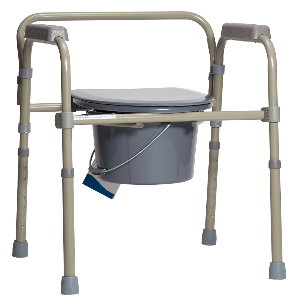 Commode Folding Adjustable Standard Seat All in One 350lb Capacity by Dynarex