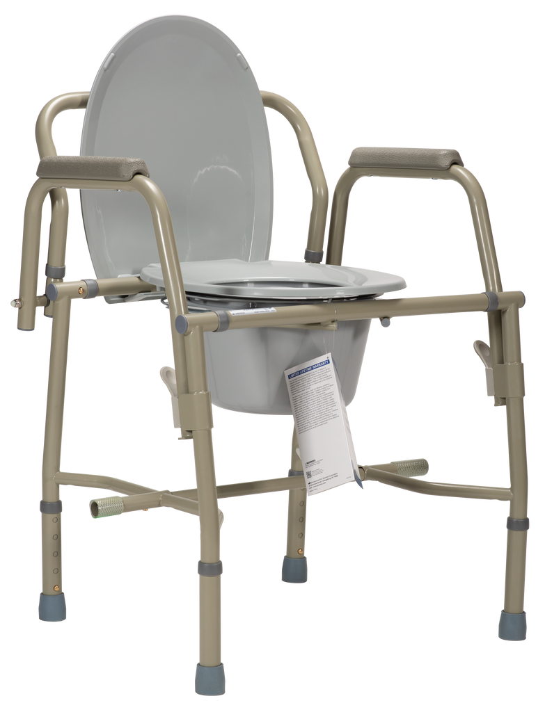 Commode Drop-Arm Folding Tool Free Adjustable 3-in-1 300Lb Capacity by Dynarex