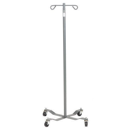 IV Poles 4 Leg Removable 2 & 4 Hook Options Chrome Plated Steel by Dynarex
