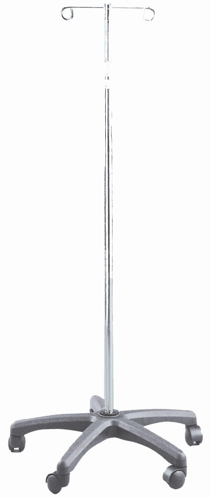 IV Pole Deluxe 5 Leg 2 & 4 Hook Options by Dynarex