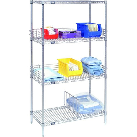 Wire Rack 4 Adjustable Shelves 18x36x74 Nickel Chrome Plated by Nexel