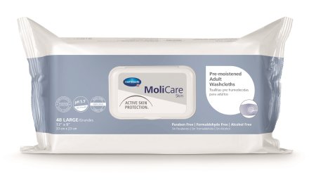 Washcloth 9x13 Moistened MoliCare® Skin Soft Pack Aloe w/Lanolin Scented by Hartman