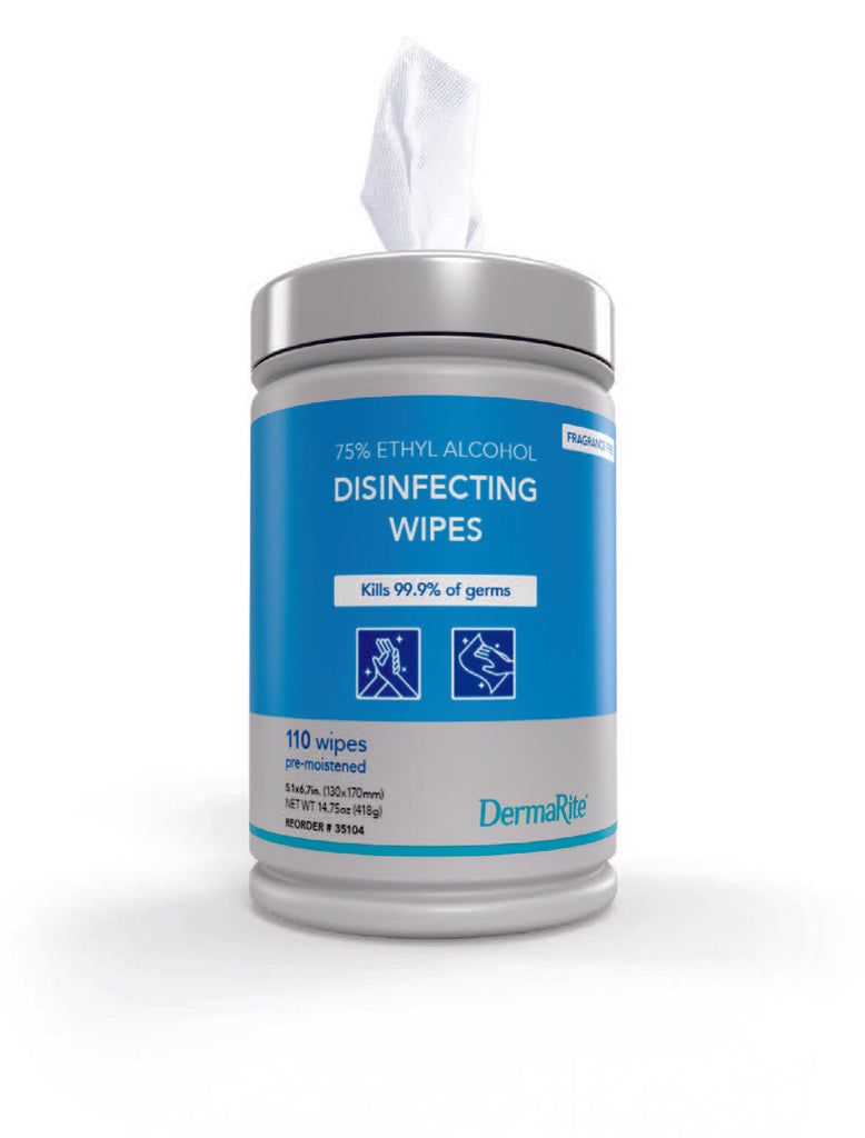 Wipe Disinfecting No Rinse Pop-up 75% Ethyl Alcohol 5.1x6.7 by Dermarite