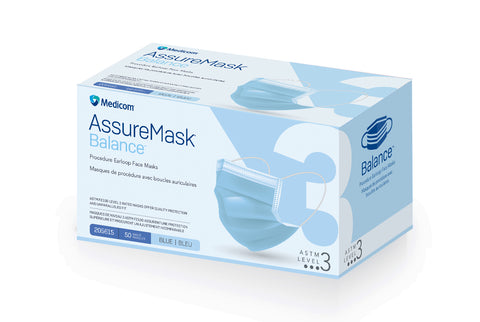 Face Mask Medical Surgical ASTM Level 3 Blue 3Ply by AMD Ritmed