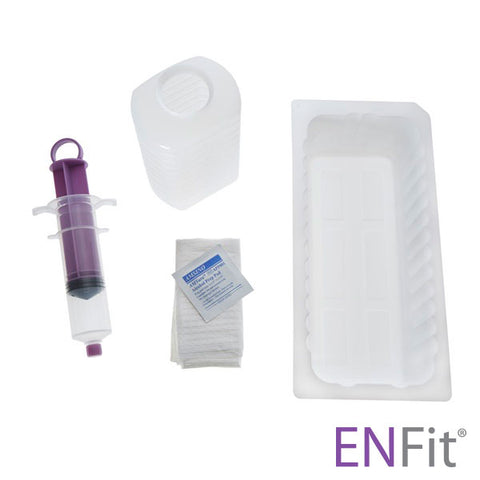 Enteral Feeding Tray Piston Syringe Kit ENFit® w/Thumb Ring by Amsino