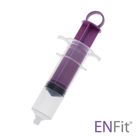 Enteral Feeding Syringe Piston w/Enfit w/Thumb Ring Tip Protector Cap by Amsino