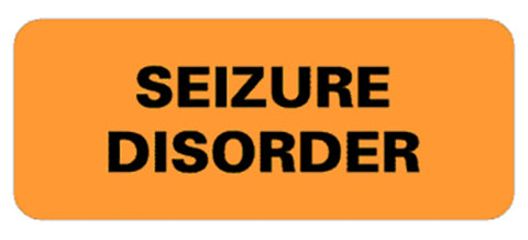 Label Seizure Disorder Florescent  Orange 15/16" x 2.25 Removable Adhesive by Briggs