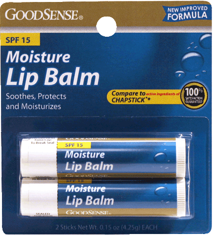Lip Balm Moisturizer SPF 15 Twin Pack .15 OZ by GoodSense