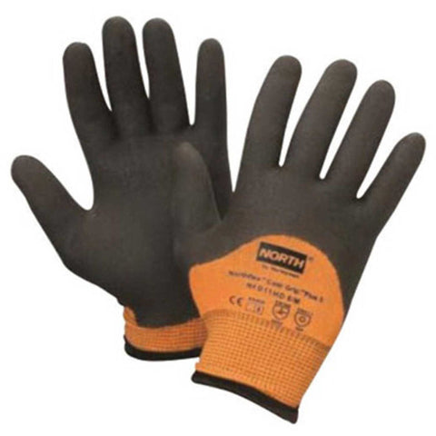 Glove Cut-Resistant North® Flex Cold Grip Plus 5™Hi-Vis Orange/Black, Pairs by North Safety