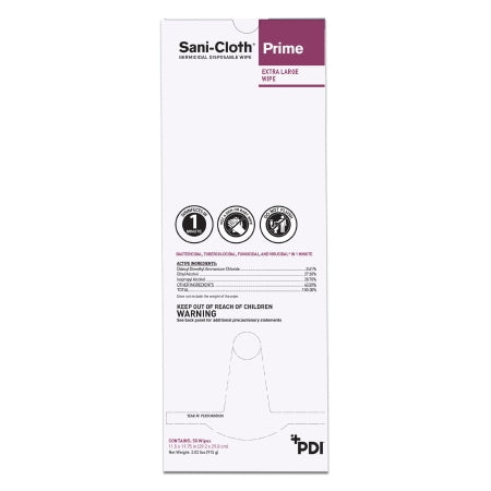 Sani-Cloth® Prime XL Singles Surface Disinfectant Cleaner Premoistened Wipes by PDI