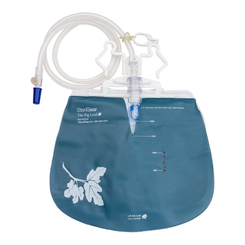 Urinary Drain Bag The Fig Leaf™ Anti-Reflux Valve Sterile 2,000 mL by Sterigear