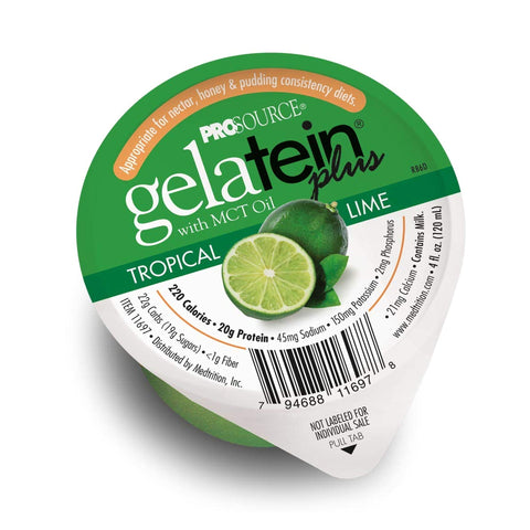 Gelatein® Plus 4oz SugarFree High Protein Tropical Lime w/MCT by Medtrition