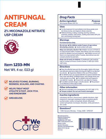 Antifungal Cream 4oz Miconazole Nitrate 2% by Dynarex