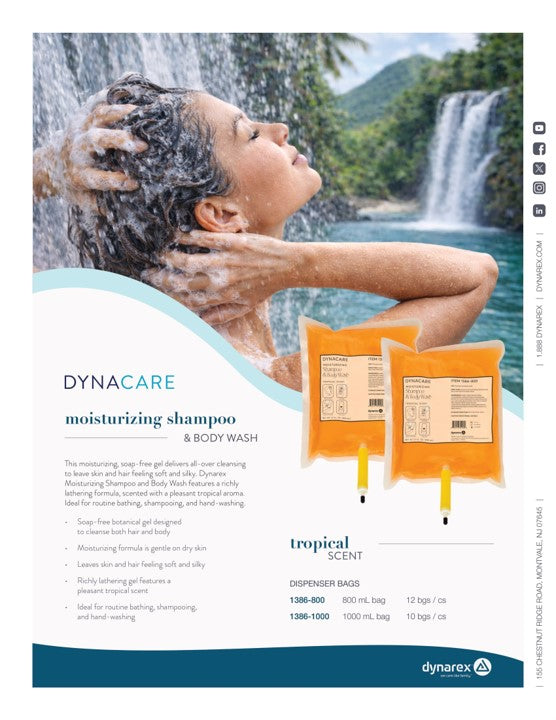 Bodywash Shampoo Moisturizing 800 and 1000ml by Dynarex