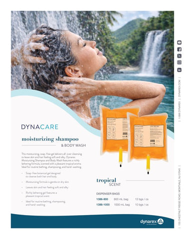Bodywash Shampoo Moisturizing 800 and 1000ml by Dynarex