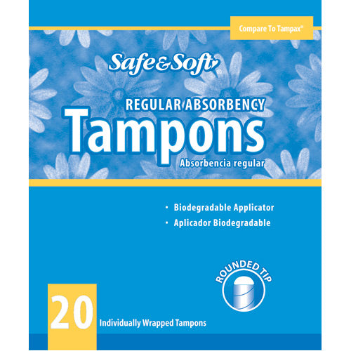 Tampons, Regular Absorbency Safe & Soft® by Hospeco