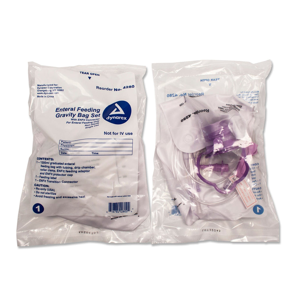 Enteral Feeding Set Gravity 1200cc for Unitized Deliver by Dynarex