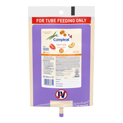 Compleat® Peptide 1.5 Plant Based Flavor 1000mL Reclosable Carton by Nestles