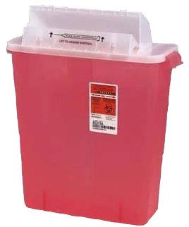 Sharps Container In Room Counterbalance Lid, Red 3 Gallon by Cardinal Health