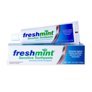 Toothpaste 4.3 oz. Sensitive Anticavity Fluoride Freshmint® by New World Boxed Compare Sensodyne