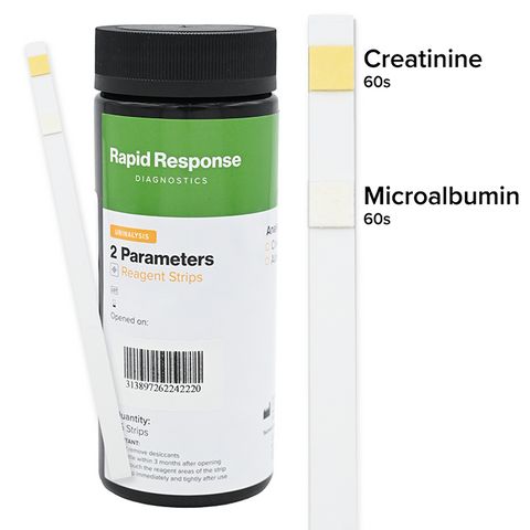 Urine Test Strip 2CRE ALB Test May Use w/120C Analyzer CLIA Waived by BTNX
