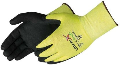 Glove Nitrile Cut Resistant High Vis Microfoam 18 Gauge A2 xGrip by Liberty Glove