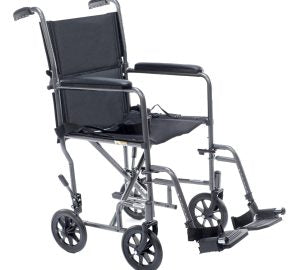 Wheelchair Transport 17 or 19” Steel w/Footrests w/Footloops by Proactive Medical