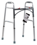 Walker Adult Adjustable 32-39" 300lb 2 Button Optional Wheels by Dynarex