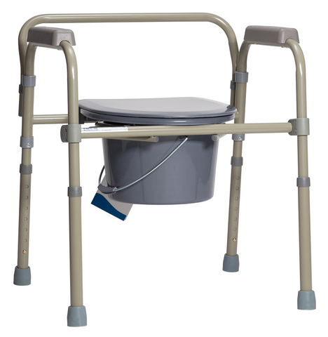 Commode Folding Adjustable Standard Seat All in One 350lb Capacity by Dynarex