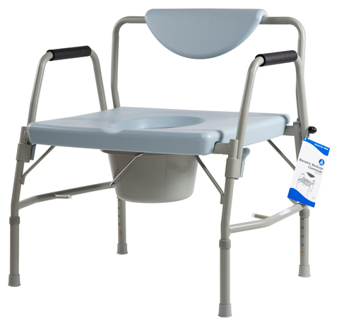 Commode Bariatric Folding Adjustable Cushioned Drop Arms 1000lb Capacity by Dynarex