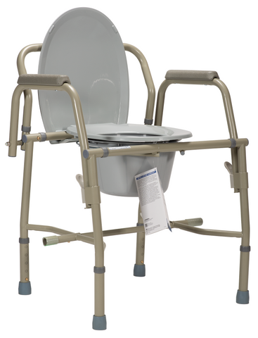 Commode Bariatric Folding Adjustable Drop Arm 650lb Capacity by Dynarex