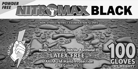 Glove Nitrile Exam Powder Free 5 Mil NitroMax Black by Emerald