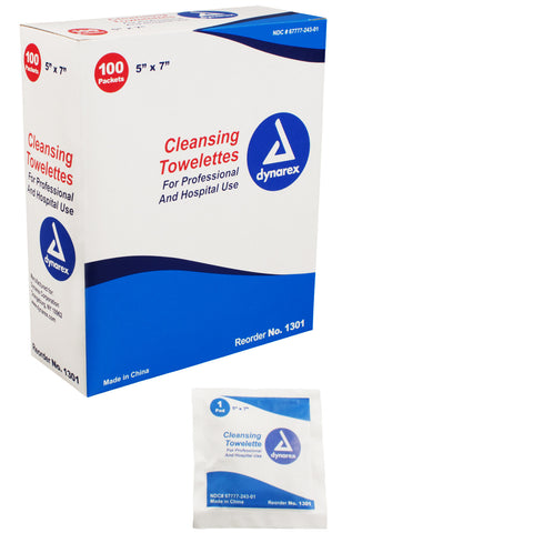 Wipe Cleansing Towelettes BZK + Alcohol 5% by Dynarex