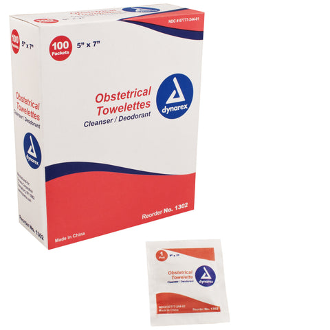 OB Towelette Cleansing Wipe Obstetrical 5X7 by Dynarex