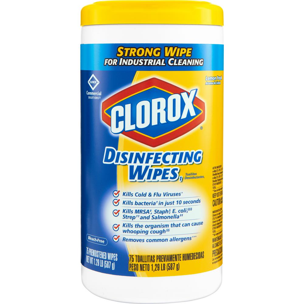 Bleach Wipe Clorox Disinfecting 75ct 7x8 Lemon Scent by Clorox Healthcare ®