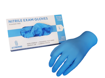Glove Nitrile Exam Powder Free Non Sterile Textured Grip Chemo Tested Blue by Strong