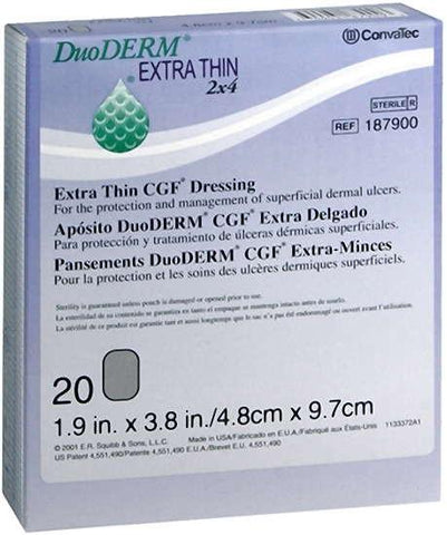 Dressing Hydrocolloid Extra Thin Sterile 2x4 Rectangle DuoDERM® by  Convatec