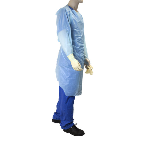 Gown Isolation Universal Blue w/Thumb Loop Disposable by Generic