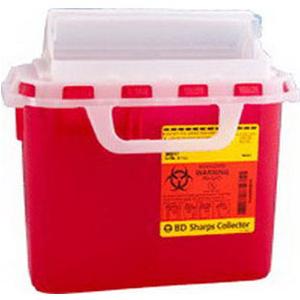 Sharps Collector, Exam Room 5.4 qt, Red, Horizontal, Latex-Free Guardian by BD