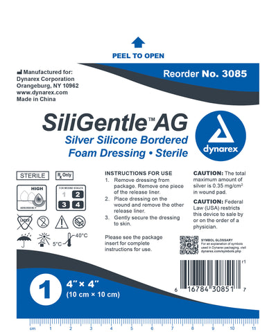 Dressing Foam Adhesive AG Sterile Silicone SiliGentle by Dynarex Compare Allevyn Gentle™