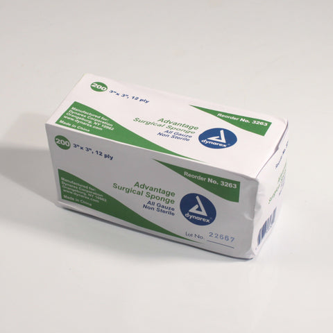 Dressing Gauze Sponge 3X3 12Ply 100% Cotton Non Sterile & Pads House Brand Generic