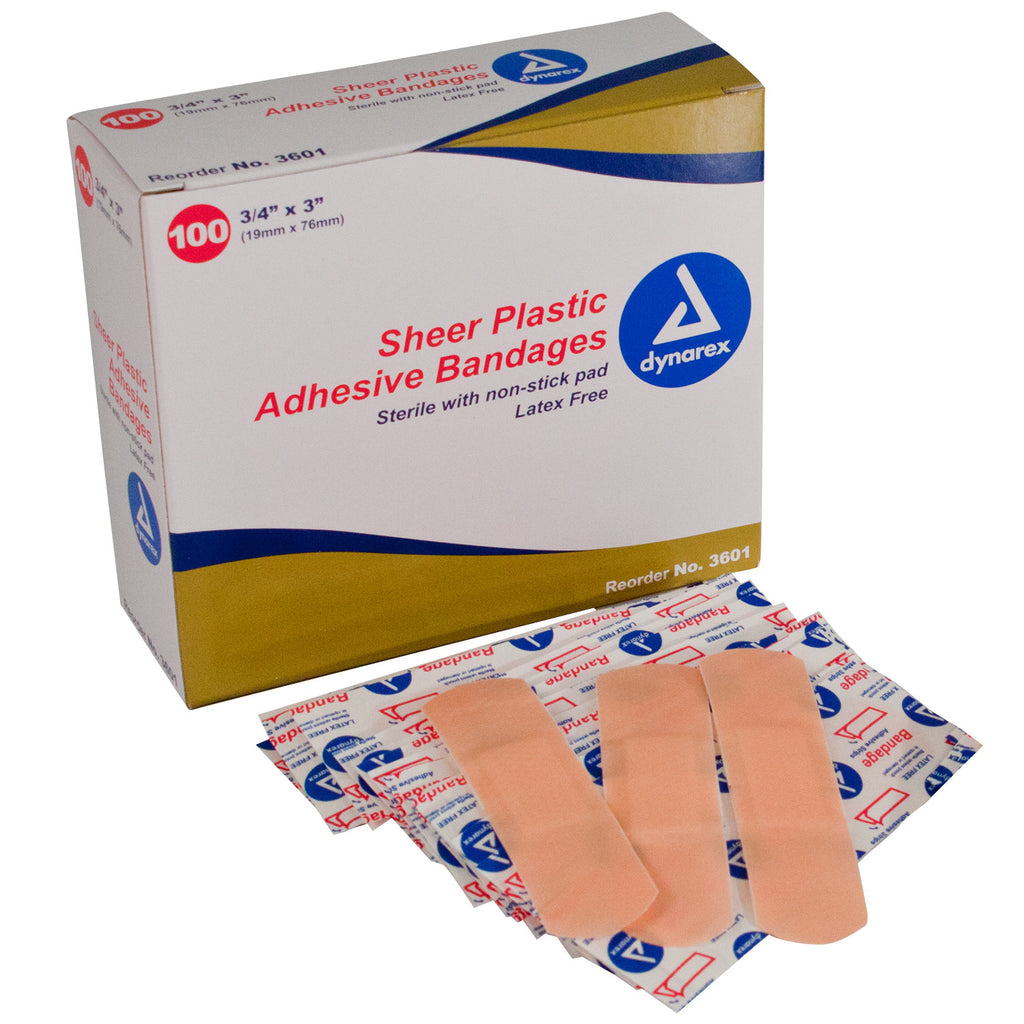 Bandage Adhesive Strips Sheer Sterile Plastic by Dynarex