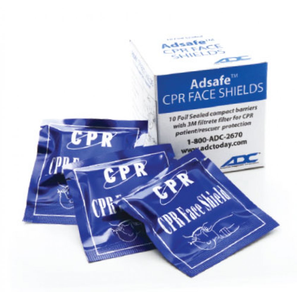 CPR Face Shield Foil Pack Single Use Adsafe™ by ADC