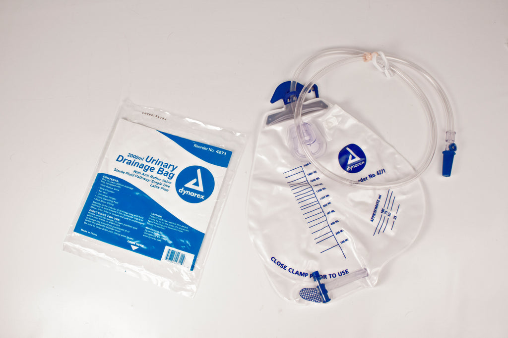 Urine Bag Bed Drainage Sterile 2000mL Performance and Quality by Dynarex RX Item