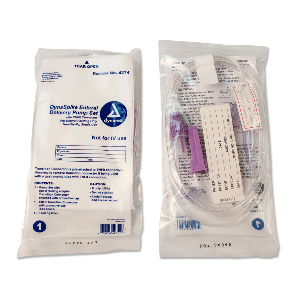 Enteral Feeding Set Pump for Compat® and Sentinel® Pumps w/Enfit Connector by Dynarex