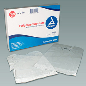 Bib Disposable Patient Paper and Plastic Slip Over by Dynarex