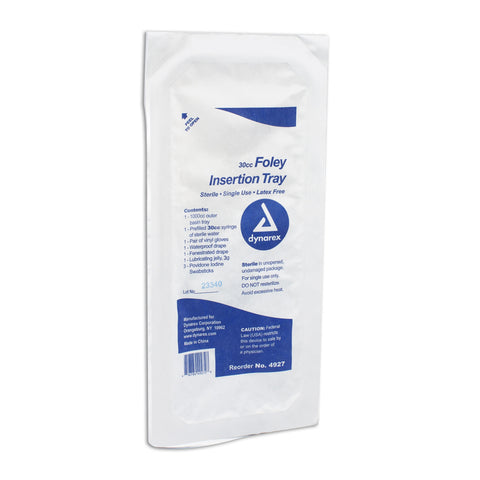 Catheter Tray Foley Insertion PVP without Catheter Rx Item Sterile by Dynarex