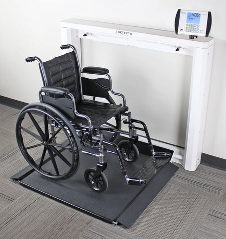 Scale Wheelchair 1000lb Wall Mount Fold -Up w/AC Adaptor 2Way Ramps by Detecto