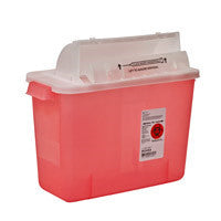 Sharps Container In Room Counterbalance Lid, Red 2 Gallon by Cardinal Health